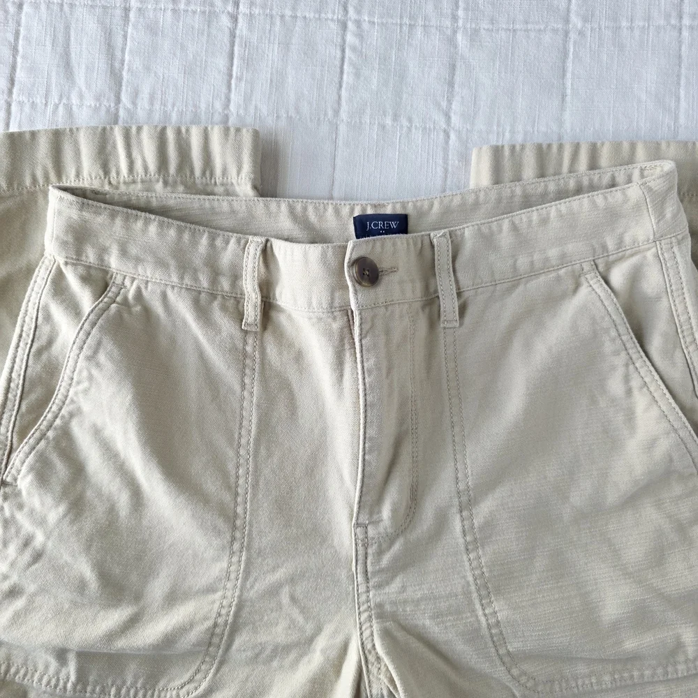J. CREW Pants Cotton Camp Pants – Size 8 Beige Inseam 26” J Crew Factory